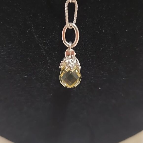 Sterling Silver & Citrine Necklace - Picture 5 of 6